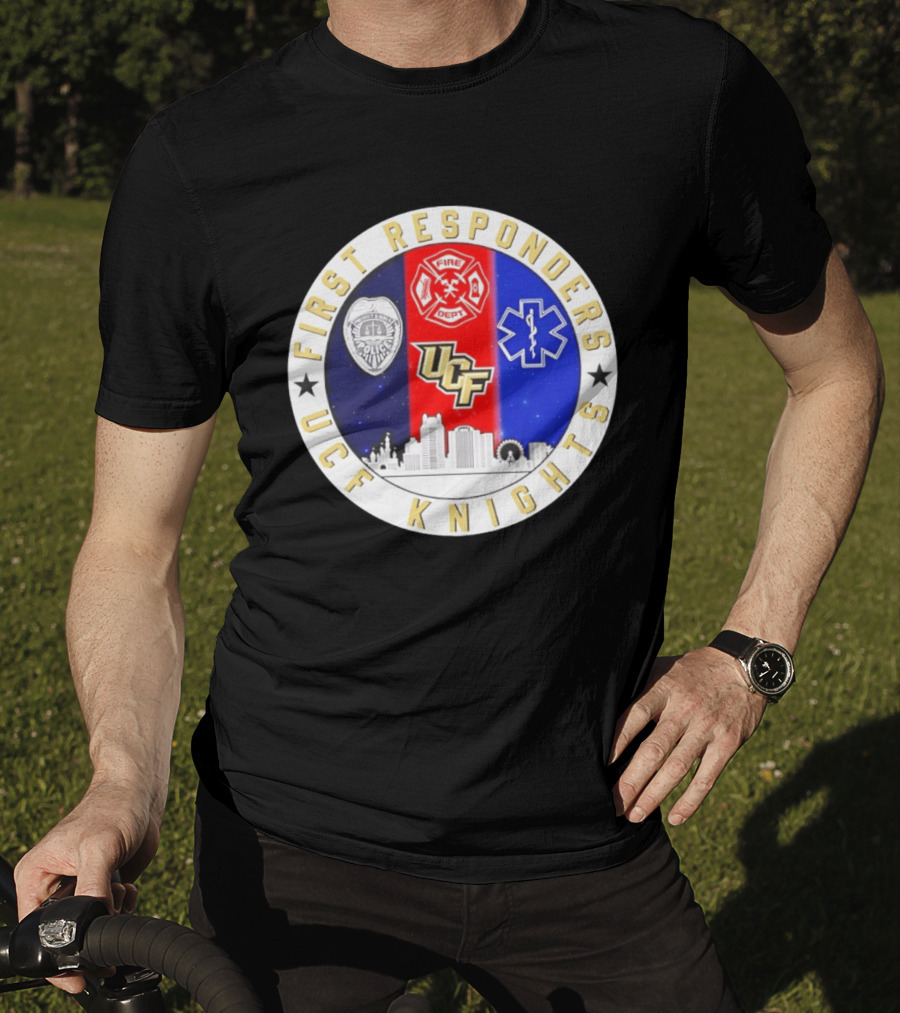 UCF Knights First Responders Orlando Skyline Police Fire EMS T-Shirt
