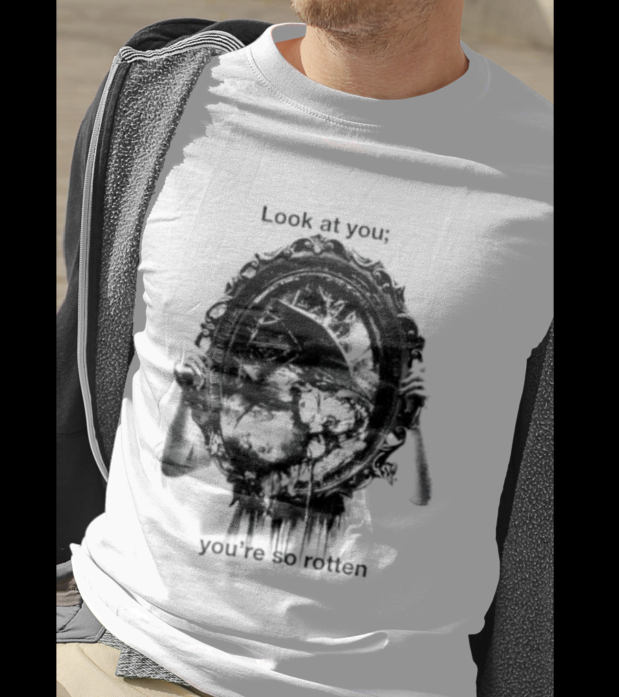 Look At You You're So Rotten Gothic Skull Mirror T-Shirt