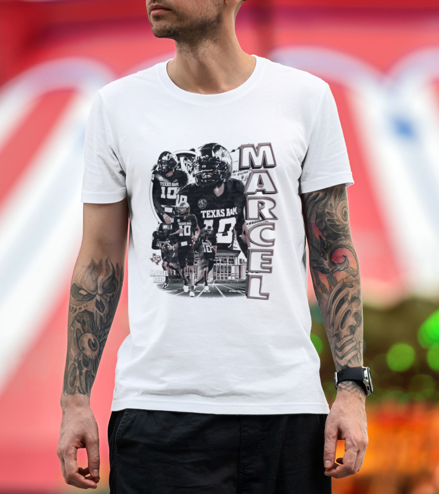 Marcel Reed Texas A&M NCAA Football 10 Aggies Player Collage T-Shirt