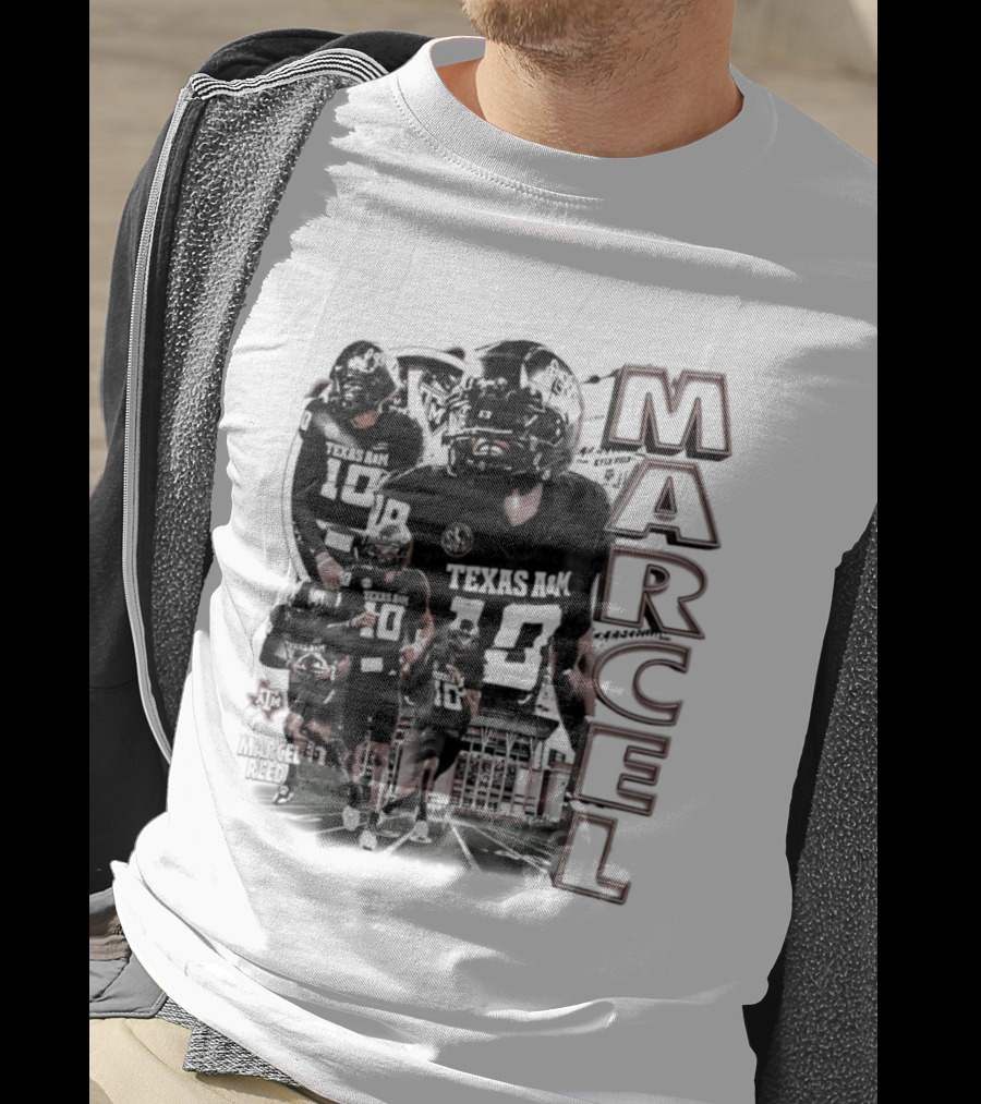 Marcel Reed Texas A&M NCAA Football 10 Aggies Player Collage T-Shirt