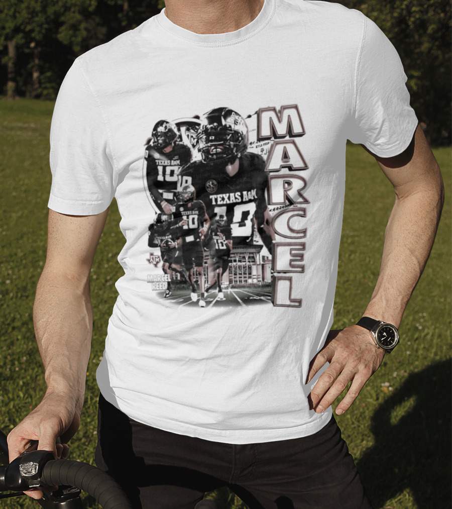 Marcel Reed Texas A&M NCAA Football 10 Aggies Player Collage T-Shirt
