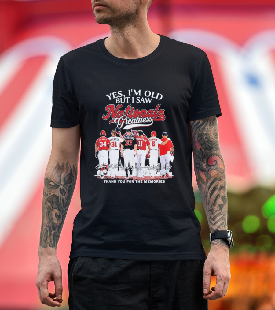 Yes I'm Old But I Saw Nationals Greatness Thank You For The Memories Harper Zimmerman Rendon T-Shirt