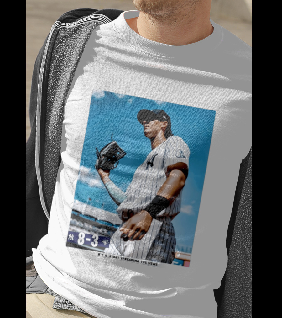 New York Yankees Player 8 3 Start Spreading The News T-Shirt