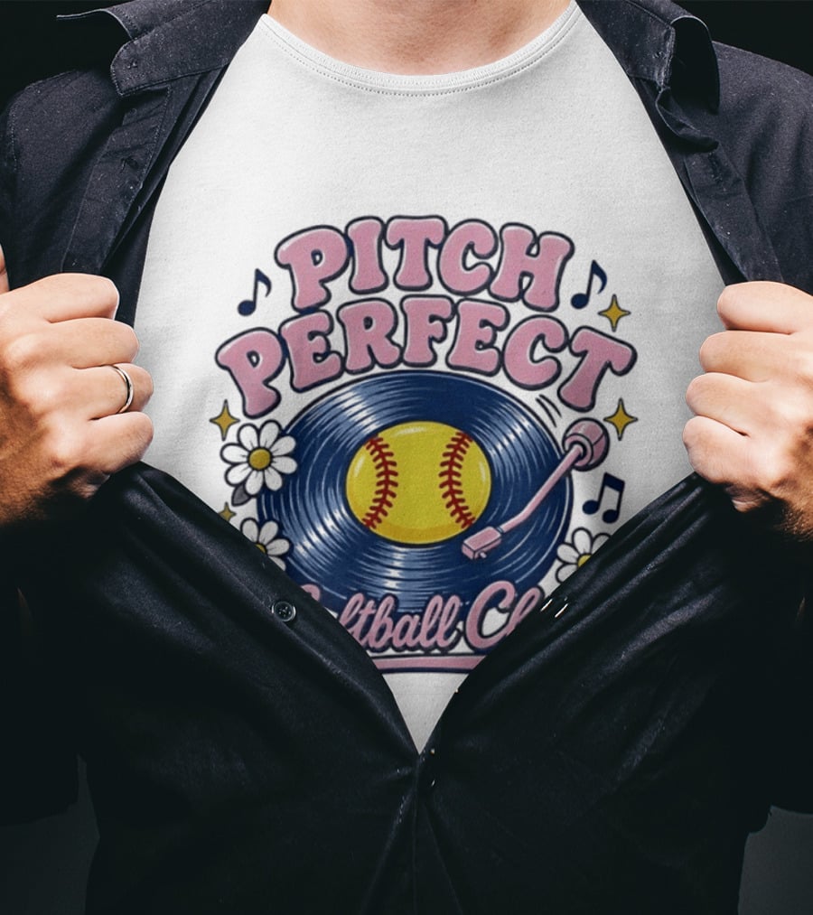 Pitch Perfect Softball Club Vinyl Record T-Shirt
