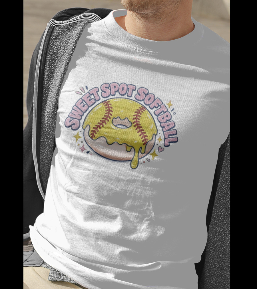 Sweet Spot Softball Donut Yellow Dripping Icing T-Shirt