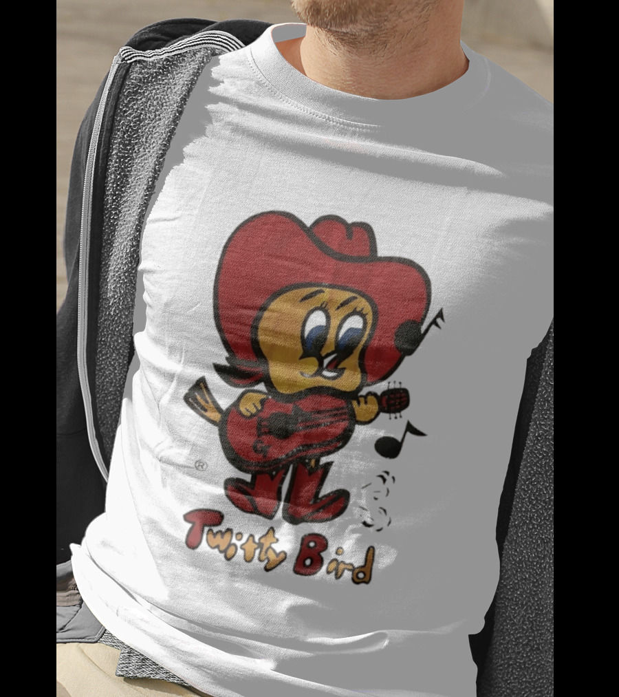 Twitty Bird Cowboy Musician Playing Guitar T-Shirt