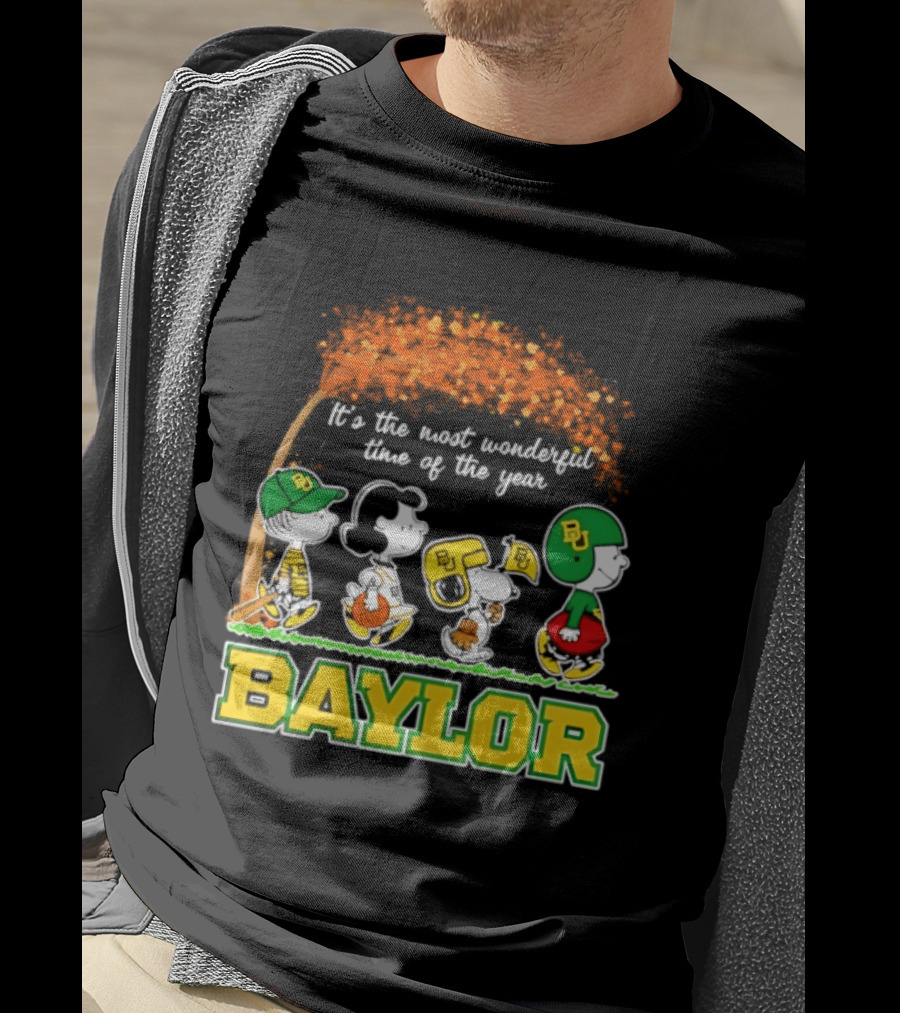 Baylor Bears Peanuts It's The Most Wonderful Time Of The Year Halloween 2026 Charlie Brown Snoopy Woodstock T-Shirt