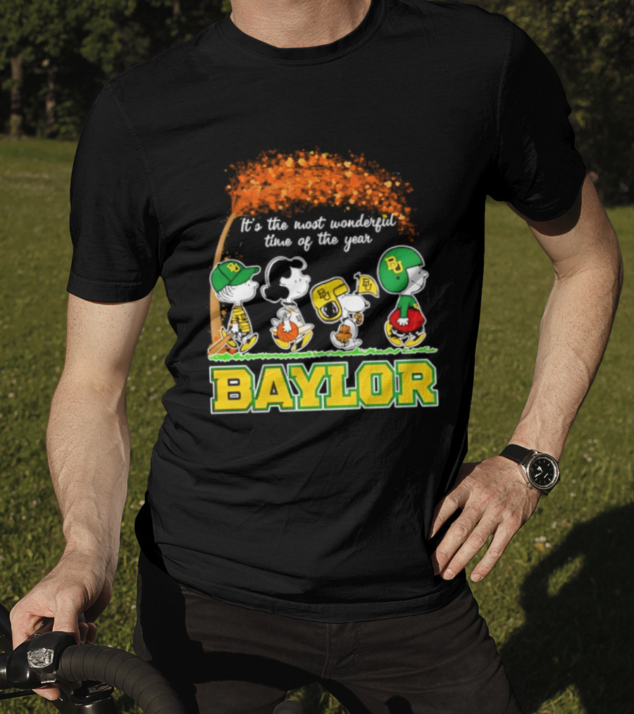 Baylor Bears Peanuts It's The Most Wonderful Time Of The Year Halloween 2026 Charlie Brown Snoopy Woodstock T-Shirt