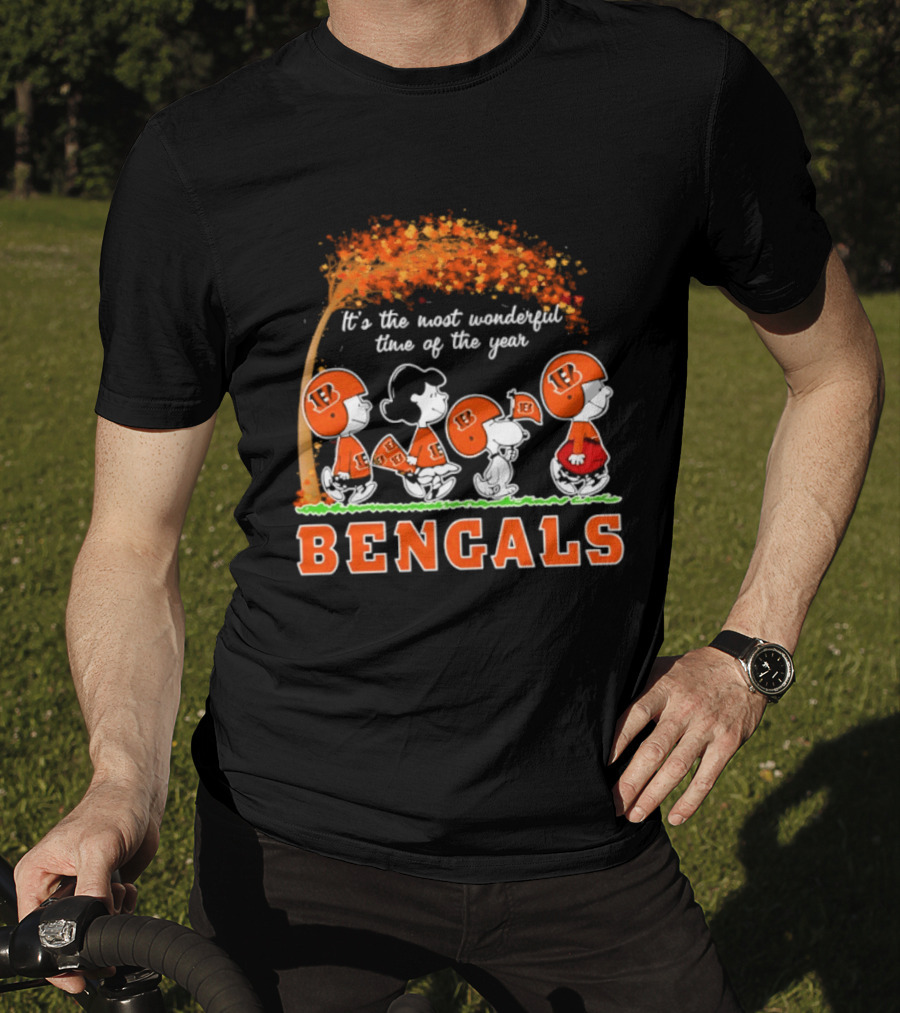 Cincinnati Bengals Peanuts It's The Most Wonderful Time Of The Year Halloween 2026 T-Shirt
