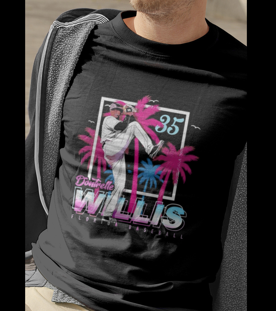 Dontrelle Willis 35 Florida Baseball Palm Trees T-Shirt