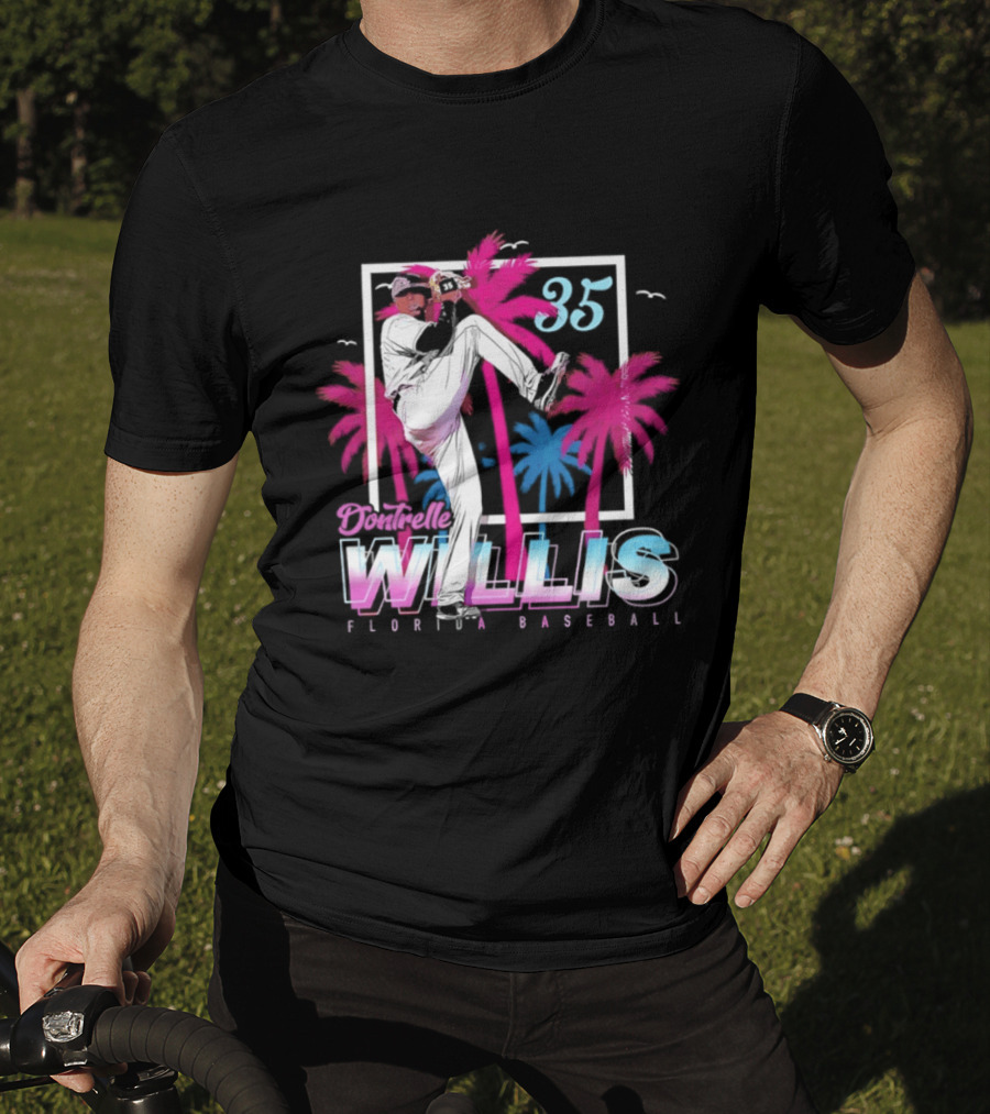 Dontrelle Willis 35 Florida Baseball Palm Trees T-Shirt