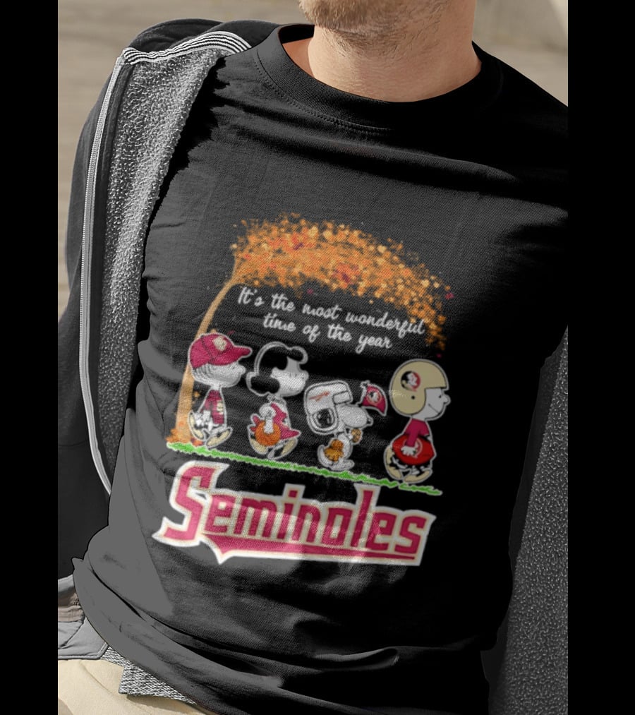 Florida State Seminoles Peanuts Halloween 2026 It's The Most Wonderful Time Of The Year T-Shirt