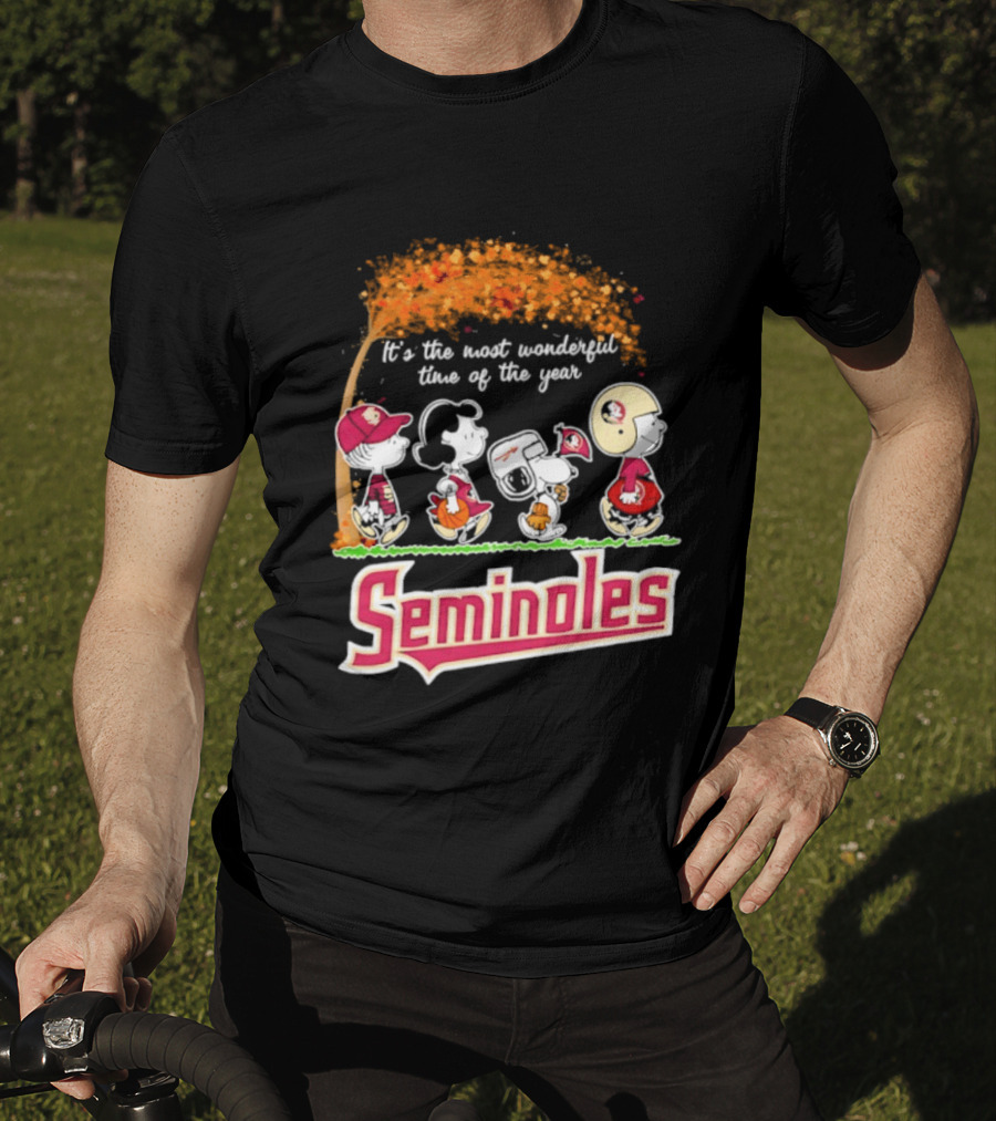 Florida State Seminoles Peanuts Halloween 2026 It's The Most Wonderful Time Of The Year T-Shirt