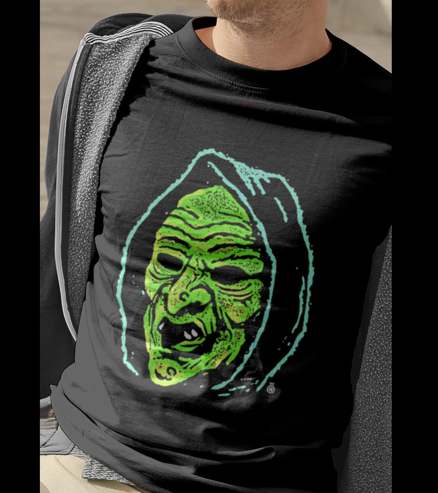 Halloween Witch Green Face Spooky Horror Costume T-Shirt
