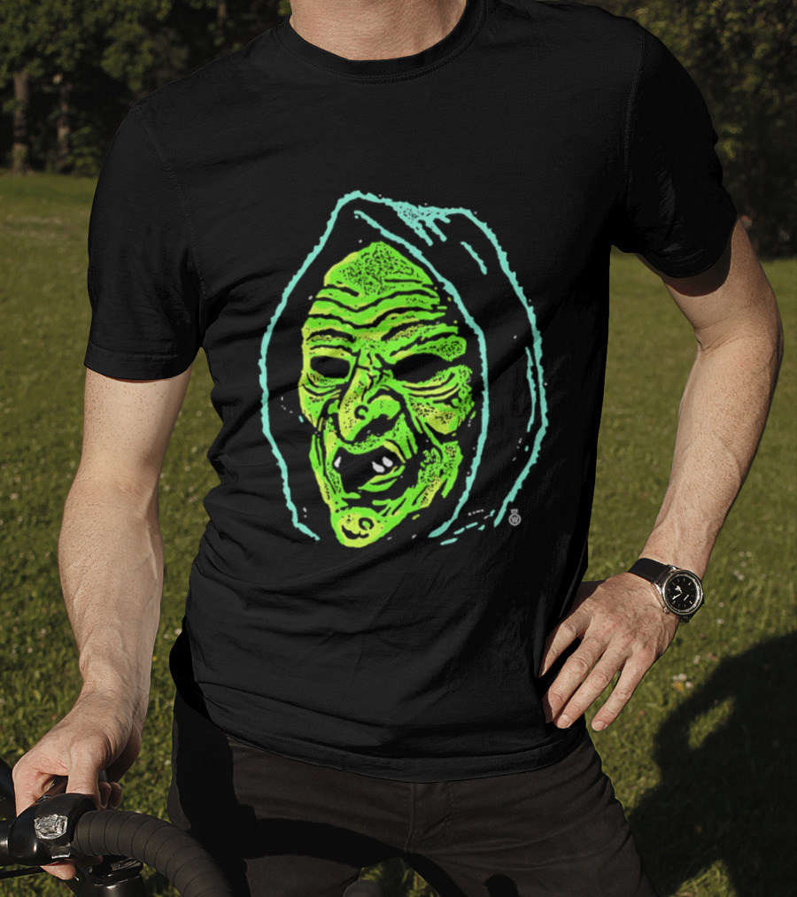 Halloween Witch Green Face Spooky Horror Costume T-Shirt