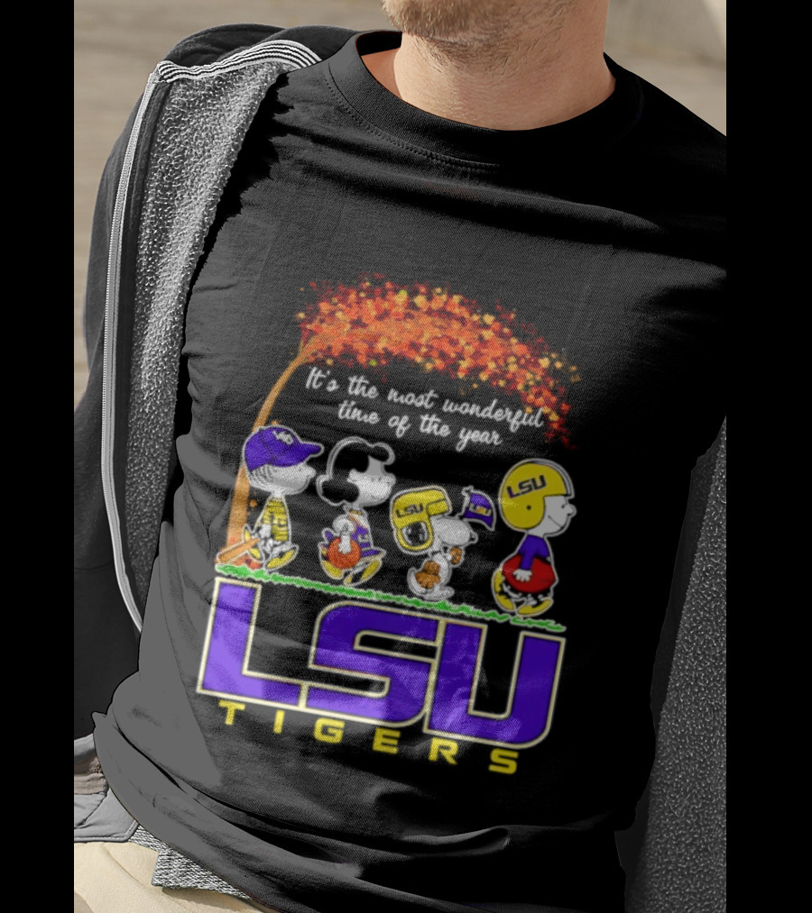 LSU Tigers Peanuts It's The Most Wonderful Time Of The Year Halloween 2026 T-Shirt