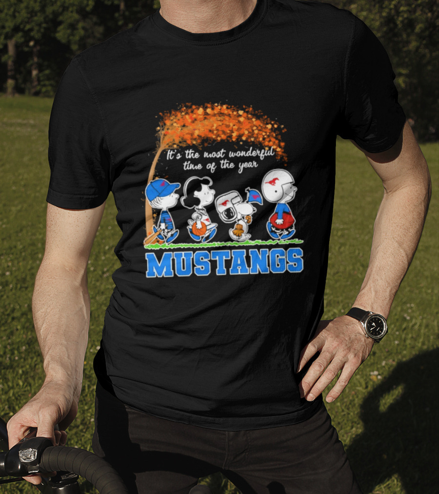 SMU Mustangs Peanuts Most Wonderful Time Of The Year Fall Halloween 2026 T-Shirt