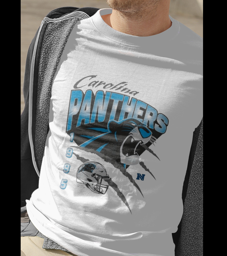 Carolina Panthers 1995 Bagheera Helmet NFL Inaugural Season T-Shirt