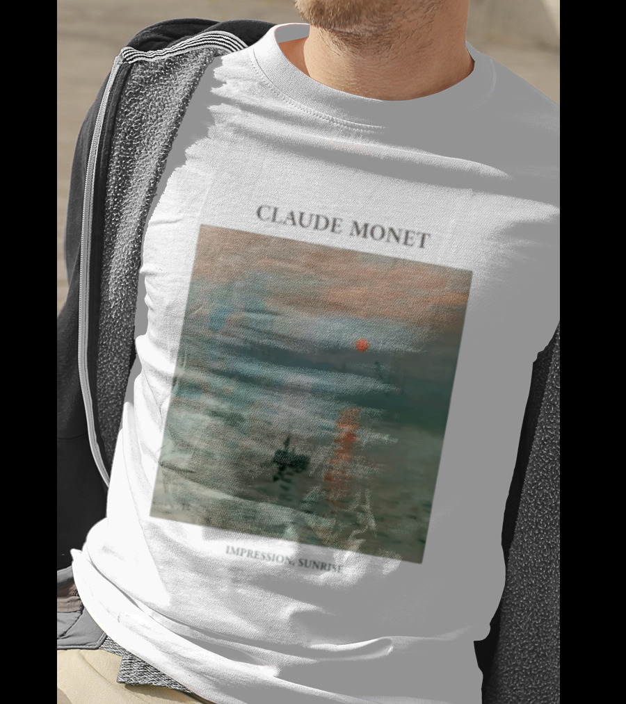 Claude Monet Impression Sunrise Oil Painting T-Shirt