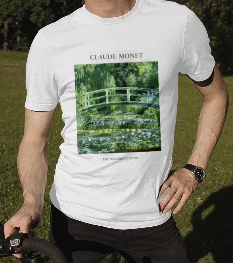 Claude Monet The Waterlily Pond Painting Scenic Landscape T-Shirt