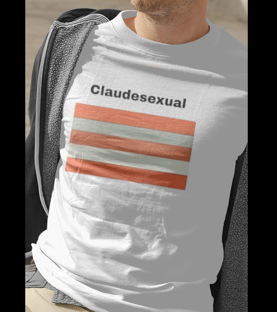 Claudesexual Pride Flag LGBTQ Identity Orange And Gray Stripes T-Shirt