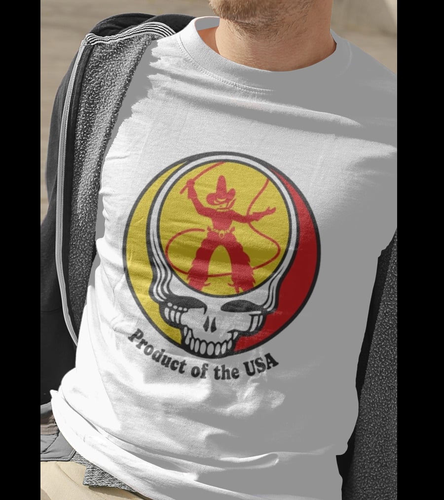 Dead Set Texas Pete Hot Sauce Cowboy Roper Skull USA T-Shirt