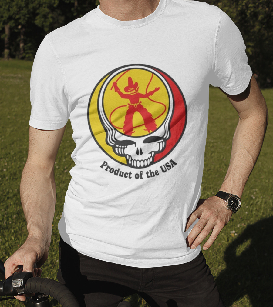 Dead Set Texas Pete Hot Sauce Cowboy Roper Skull USA T-Shirt