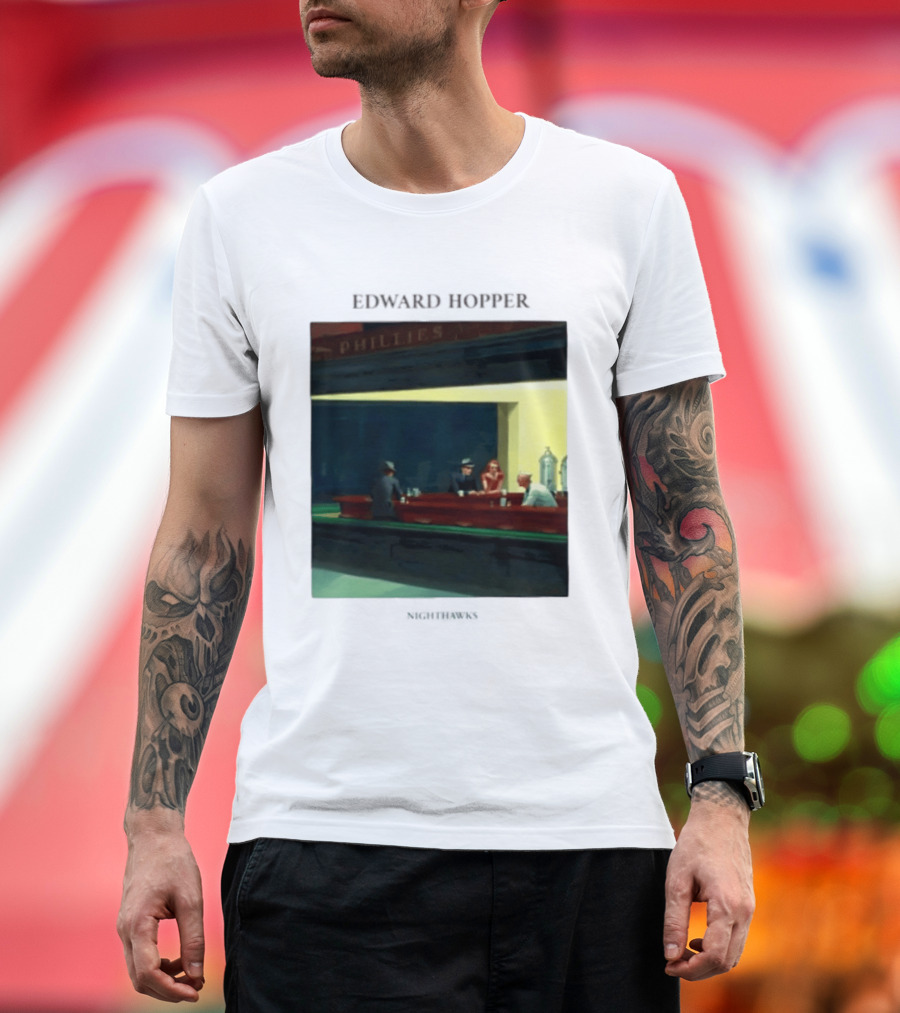 Edward Hopper Nighthawks Phillies Painting T-Shirt