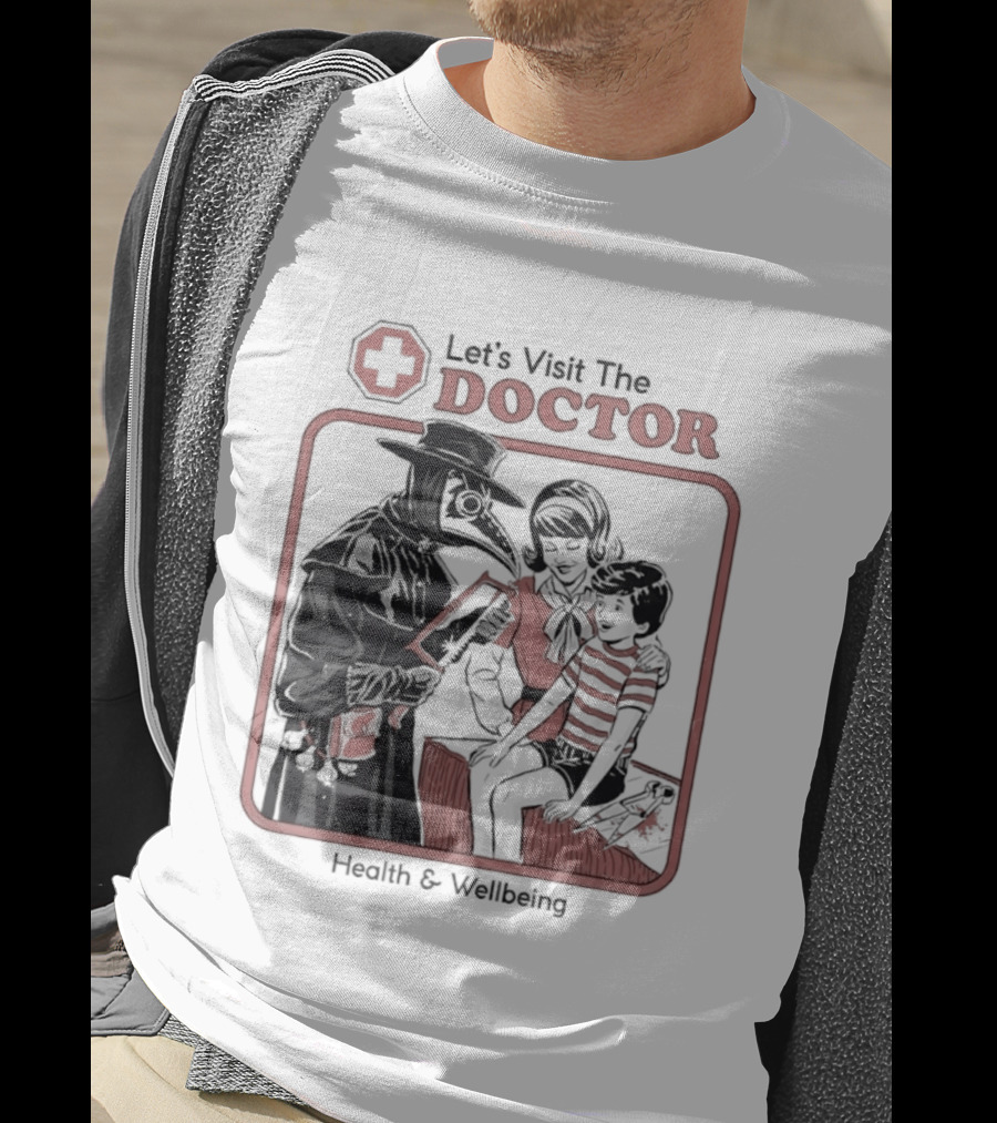 Let's Visit The Doctor Health And Wellbeing Vintage Medical Scene T-Shirt