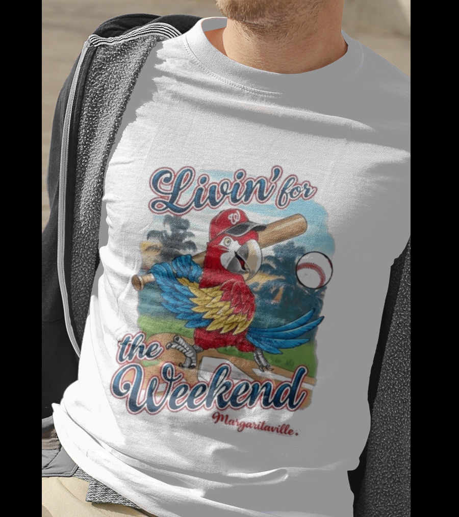 Livin' For The Weekend Nationals Margaritaville 2026 Macaw Baseball T-Shirt