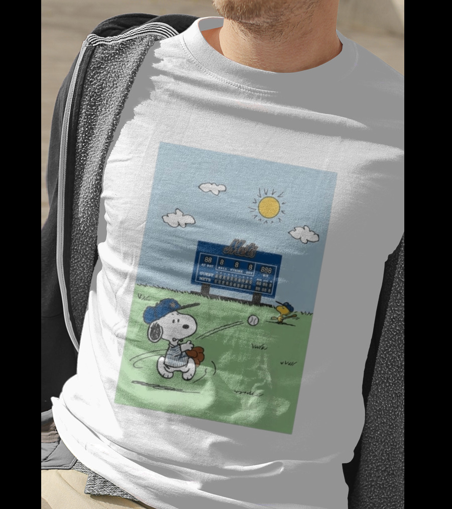 NY Mets Peanuts Snoopy Baseball Game Day T-Shirt