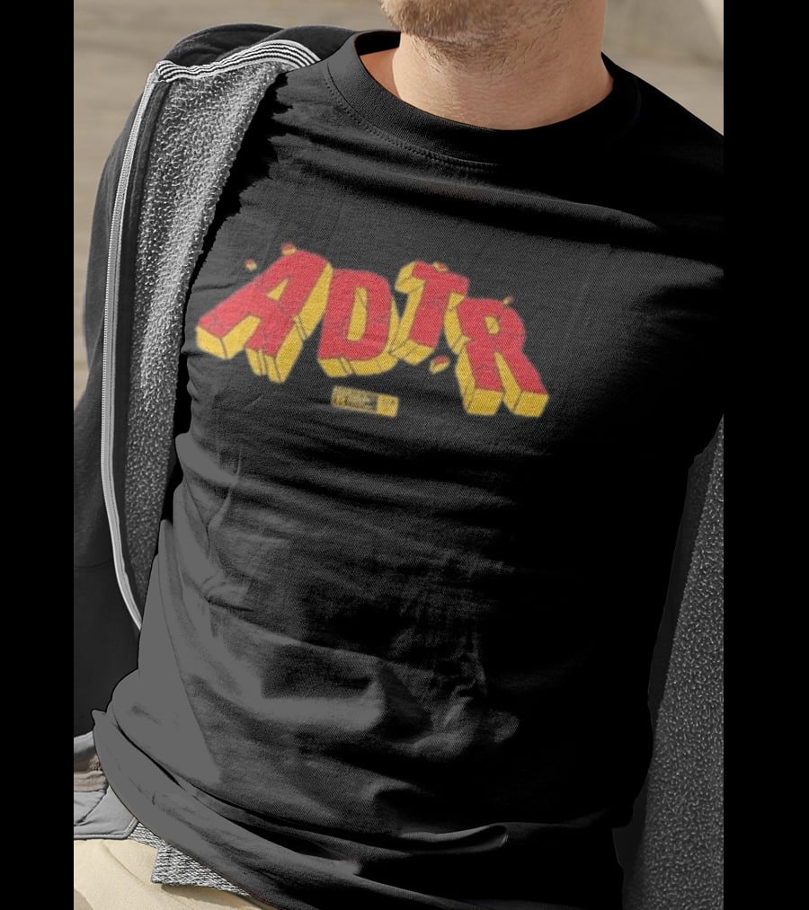 ADTR 2025 Comic Style Logo Vintage R Yellow And Red Block Letters T-Shirt