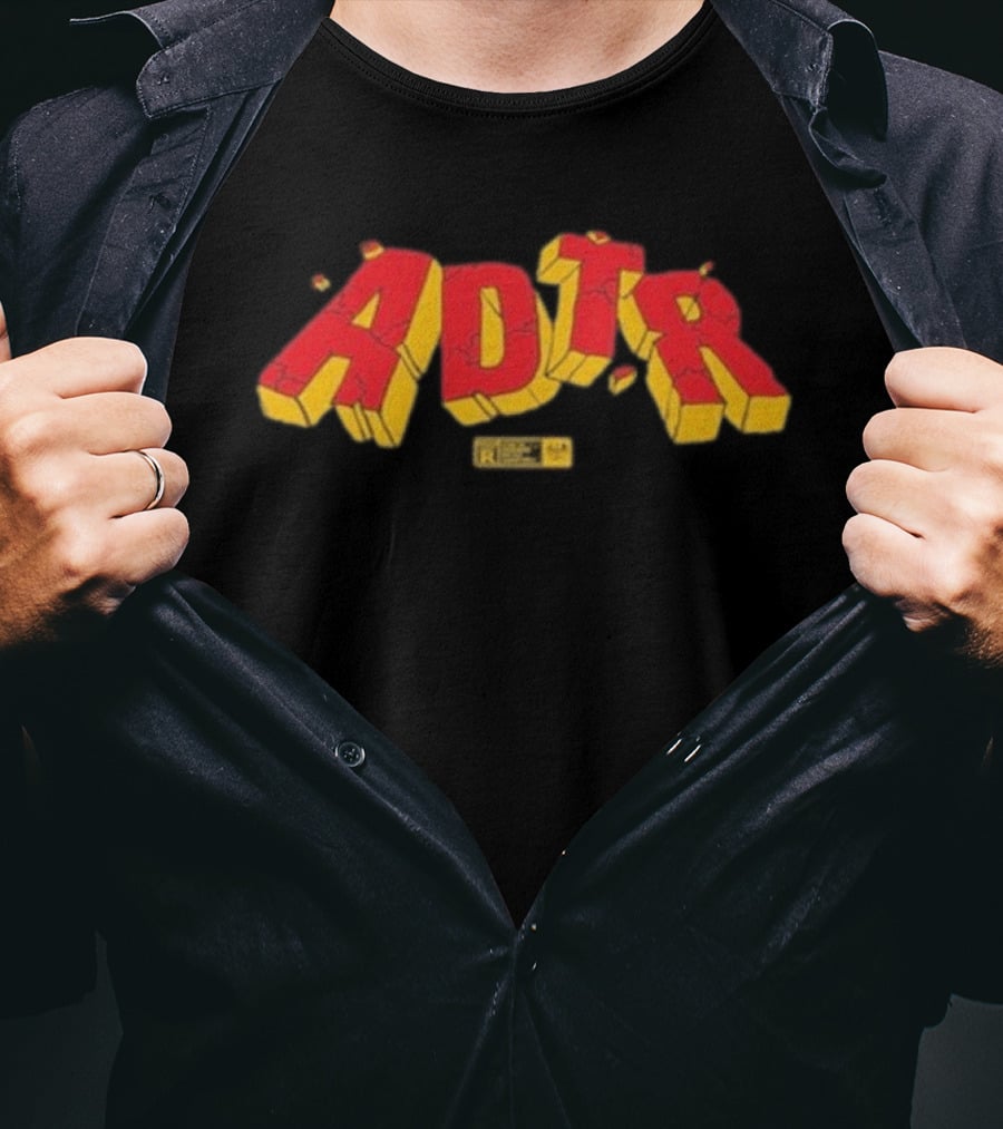 ADTR 2025 Comic Style Logo Vintage R Yellow And Red Block Letters T-Shirt