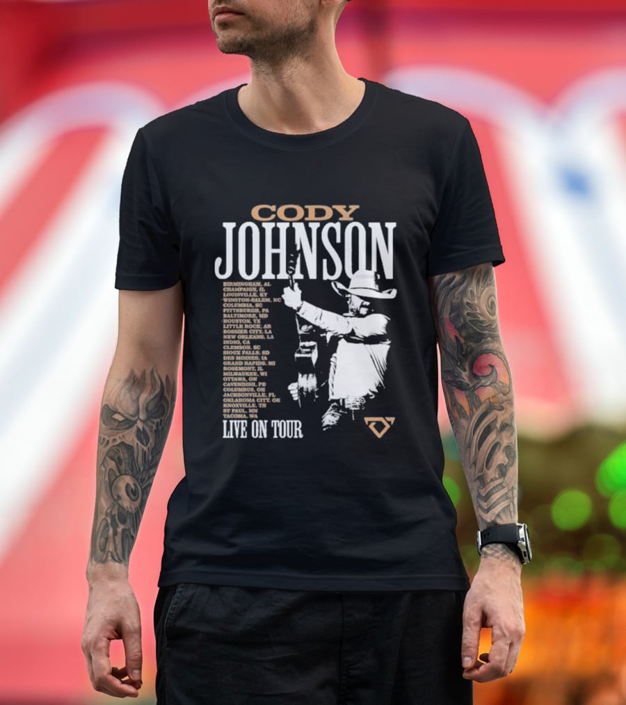 Cody Johnson 2026 Tour Live On Tour Dates And Cities With Cowboy T-Shirt