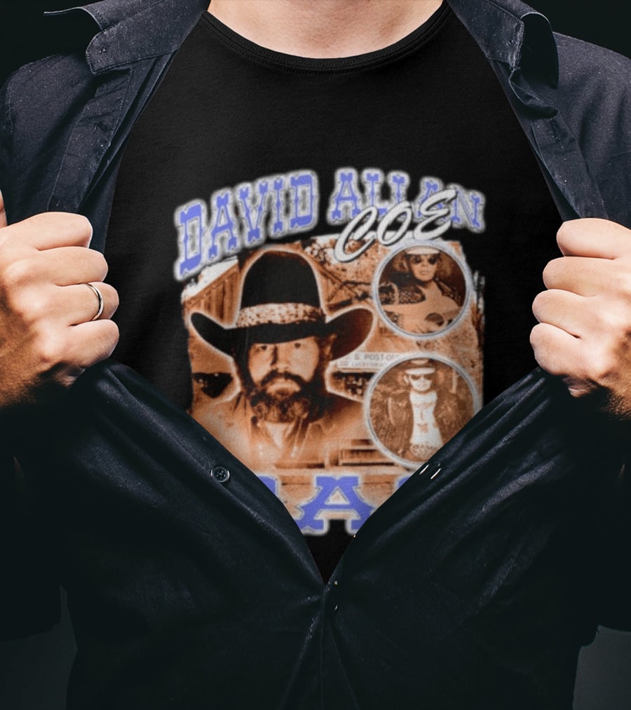 David Allan Coe DAC Cowboy Hat Sunglasses Collage T-Shirt