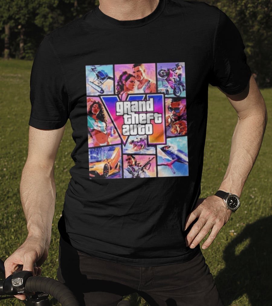 Grand Theft Auto VI Vice City Stories Helicopter Motorbike Rockstar Games T-Shirt