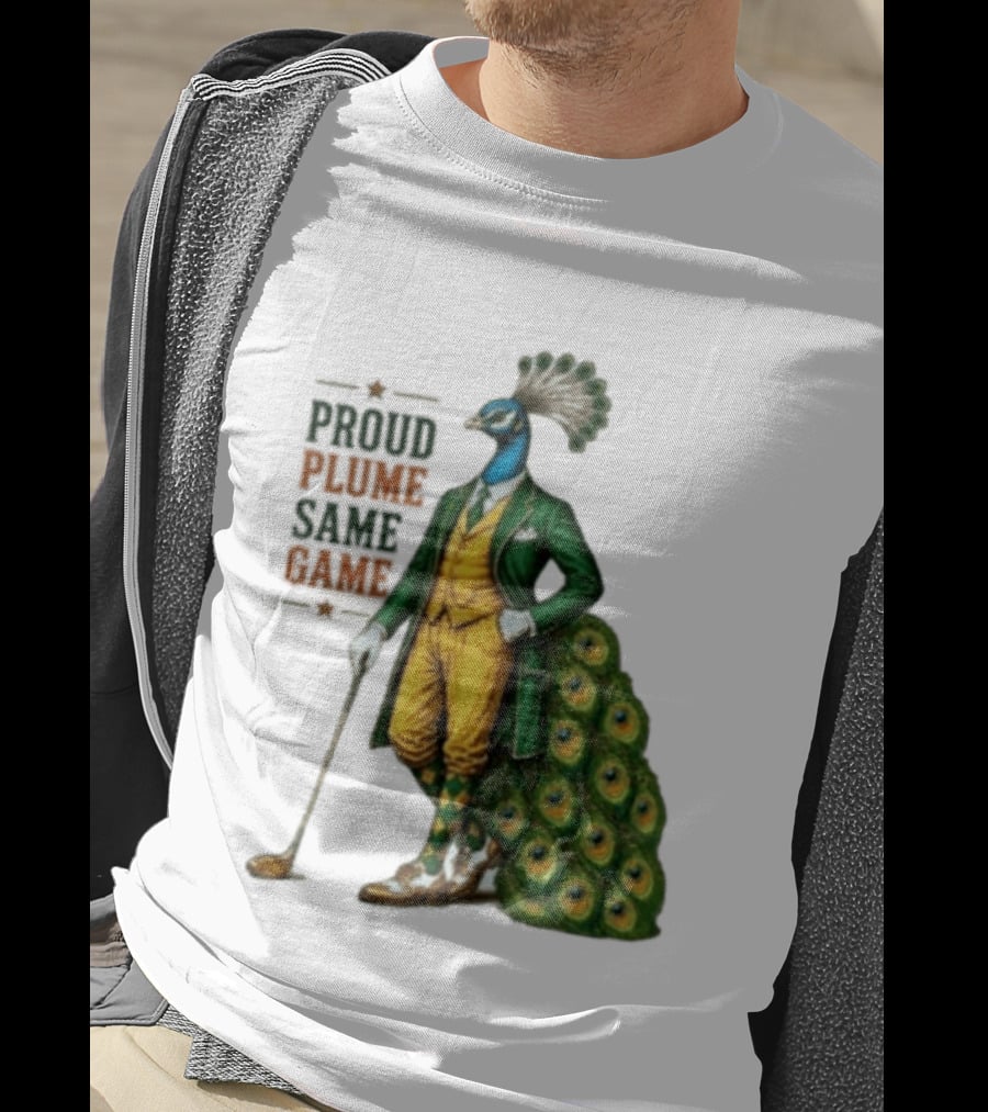 Proud Plume Same Game Peacock Golf Club Cartoon T-Shirt