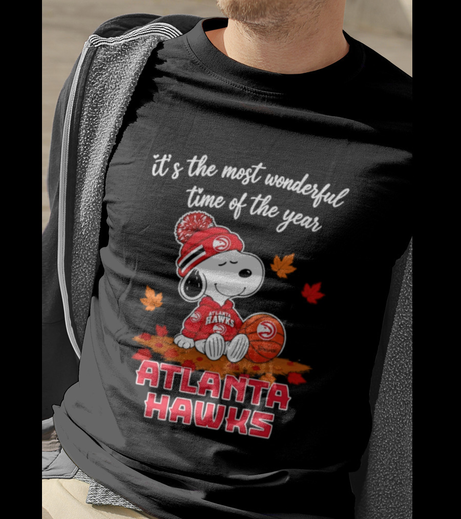 Atlanta Hawks Snoopy Halloween 2026 It's The Most Wonderful Time Of The Year T-Shirt