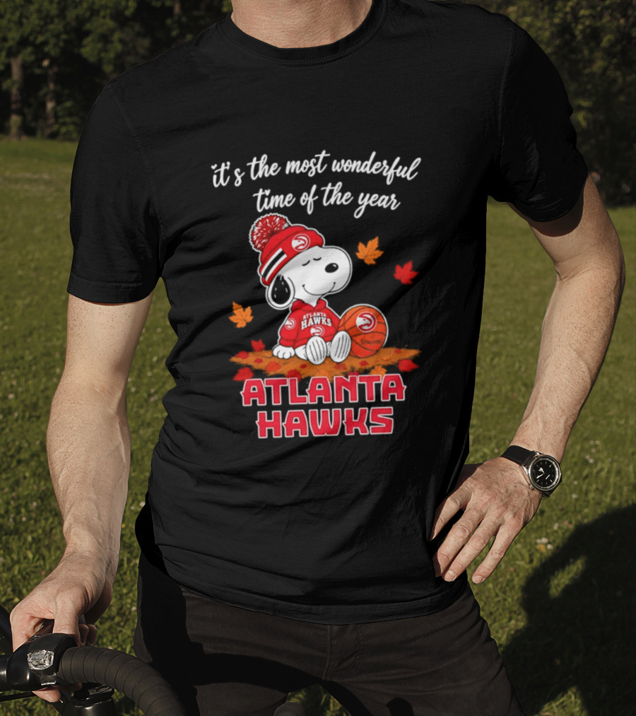 Atlanta Hawks Snoopy Halloween 2026 It's The Most Wonderful Time Of The Year T-Shirt
