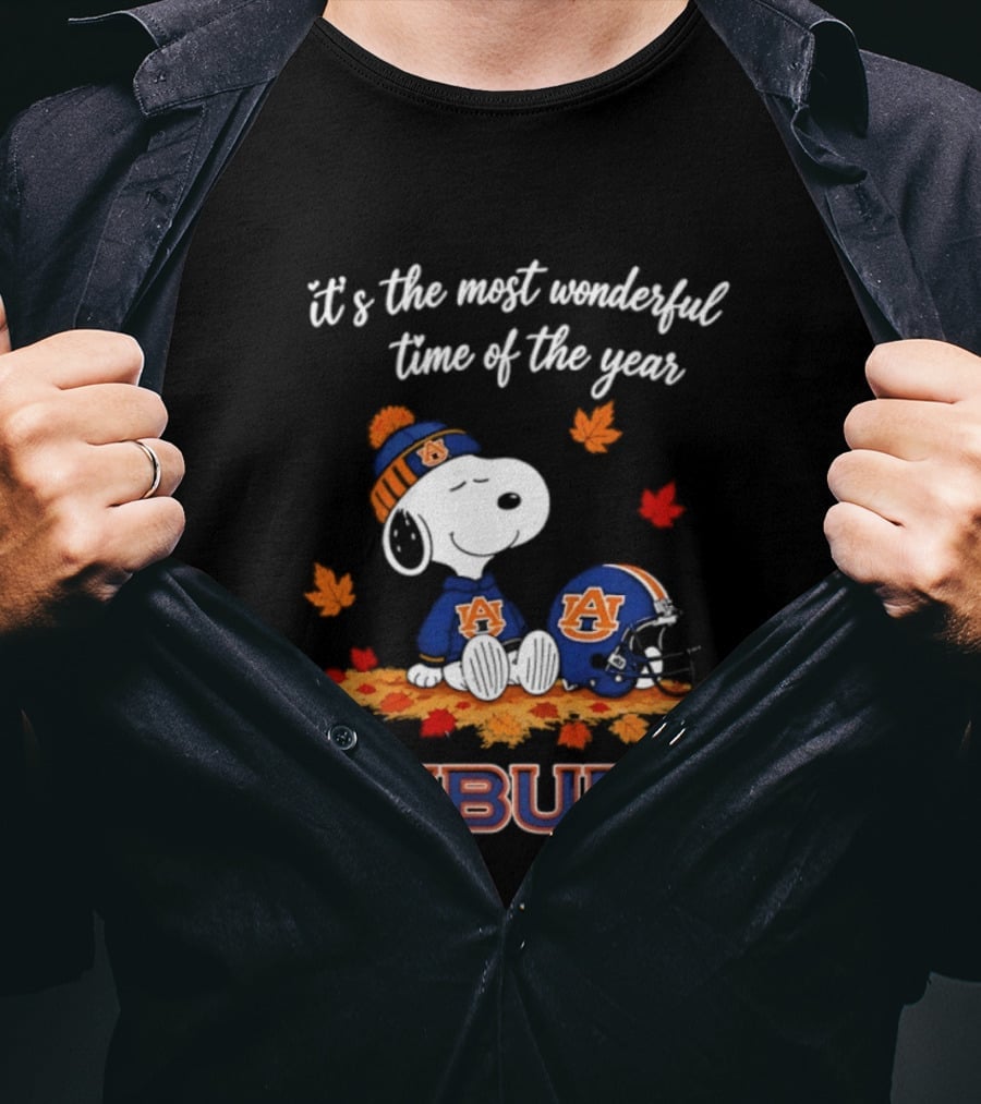 Auburn Tigers Snoopy It's The Most Wonderful Time Of The Year Halloween 2026 T-Shirt