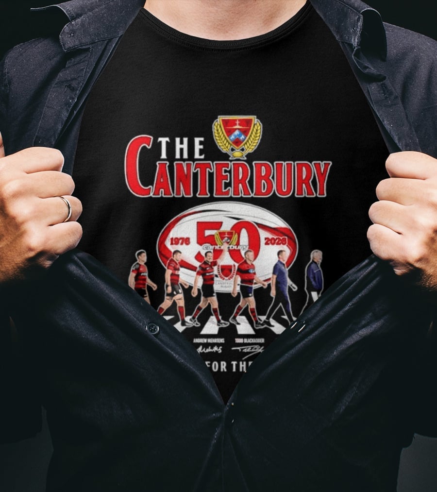 The Canterbury Rugby 50 Years 1976 2026 Thank You For The Memories Signatures T-Shirt