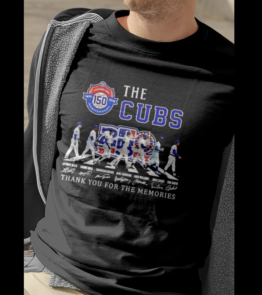 The Cubs 150th Anniversary 1876 2026 Thank You For The Memories 2026 Season Signatures T-Shirt