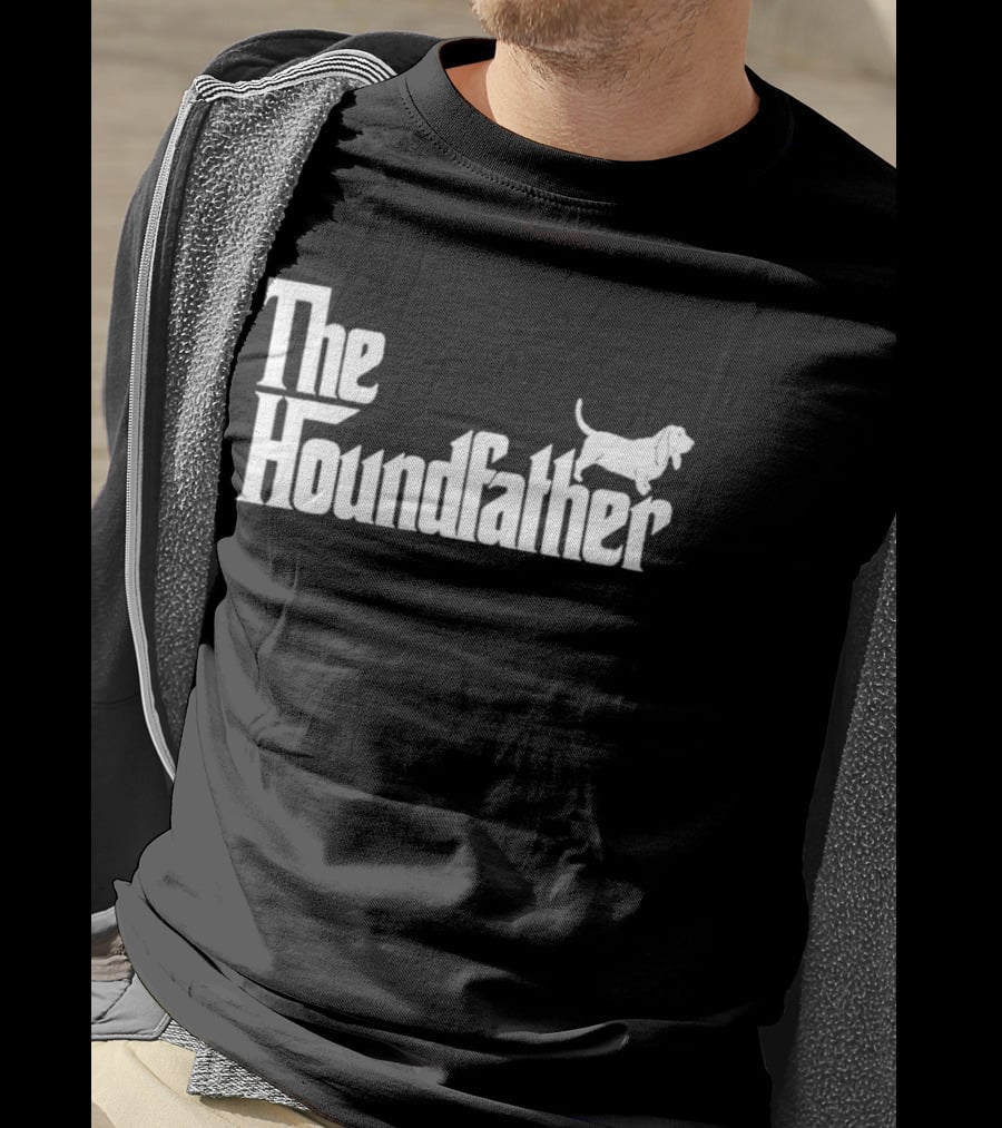 The Houndfather Basset Hound Iconic Movie Font T-Shirt
