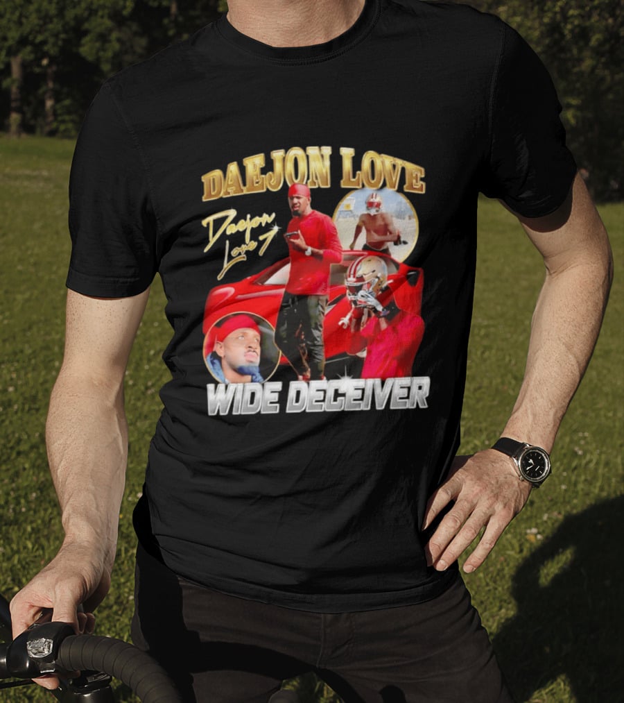 Daejon Love Wide Deceiver Football Tribute Red Car T-Shirt