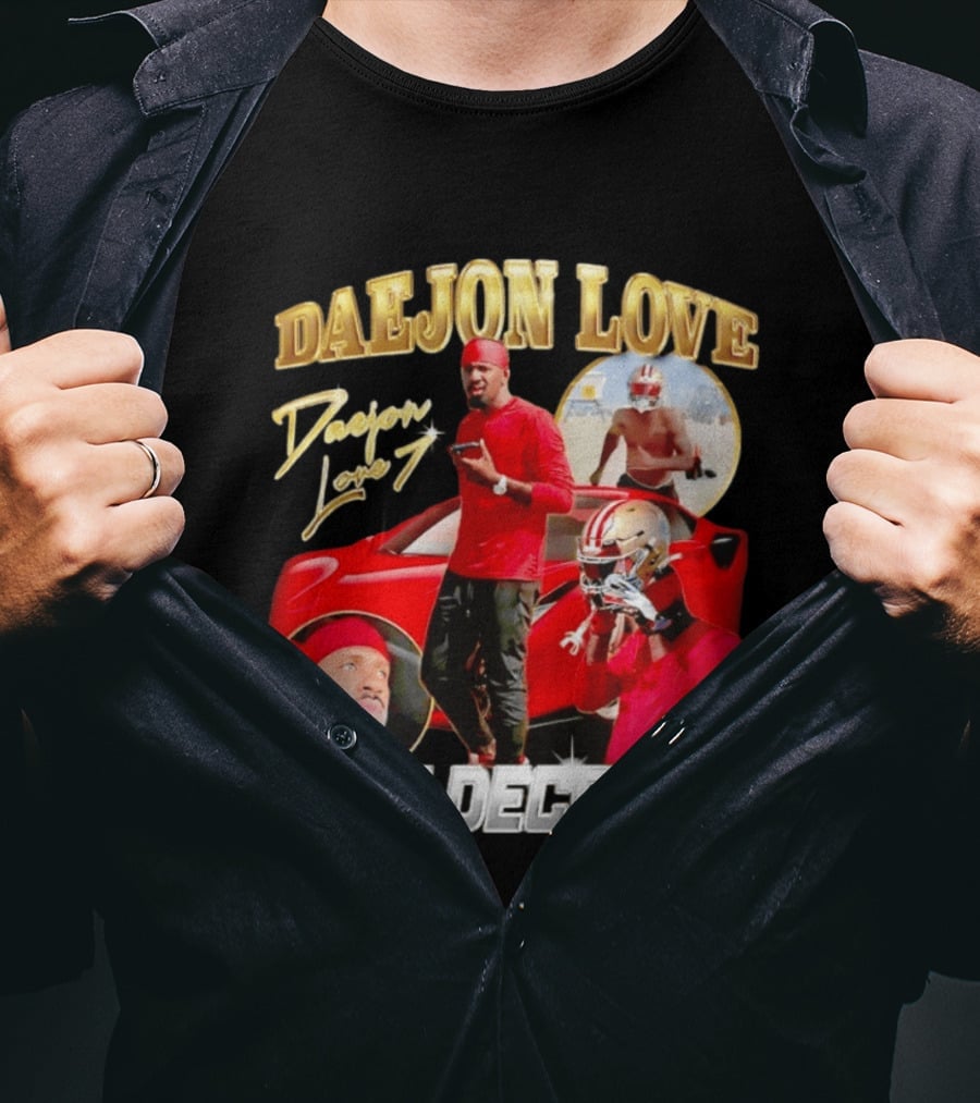 Daejon Love Wide Deceiver Football Tribute Red Car T-Shirt