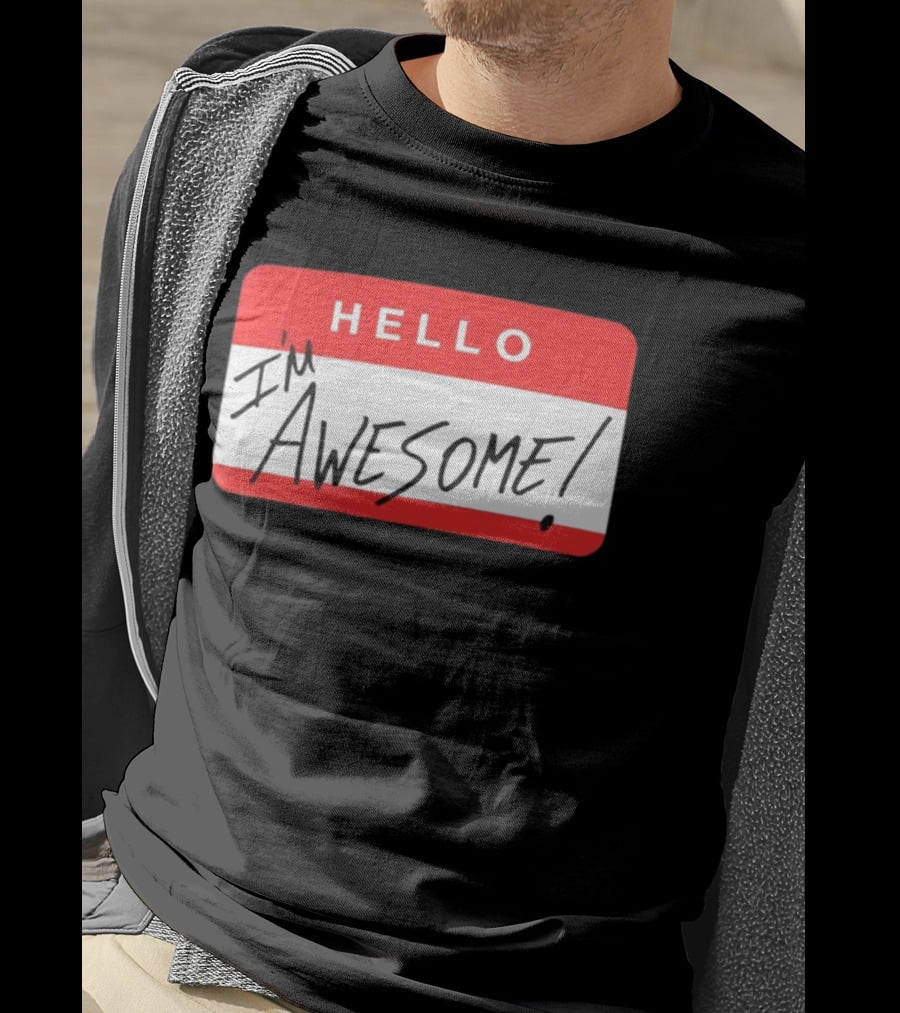 The Miz WWE Hello I'm Awesome Badge Стicker T-Shirt