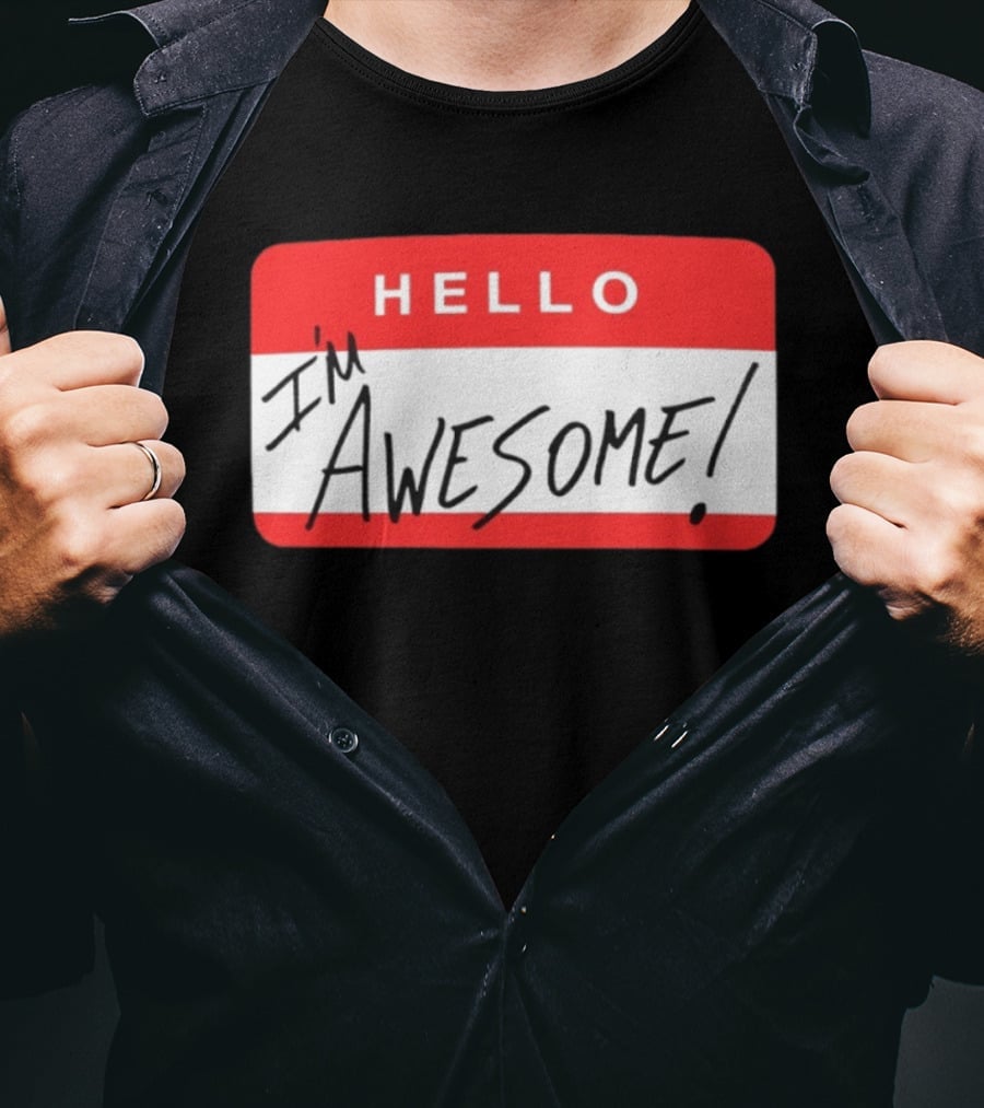 The Miz WWE Hello I'm Awesome Badge Стicker T-Shirt