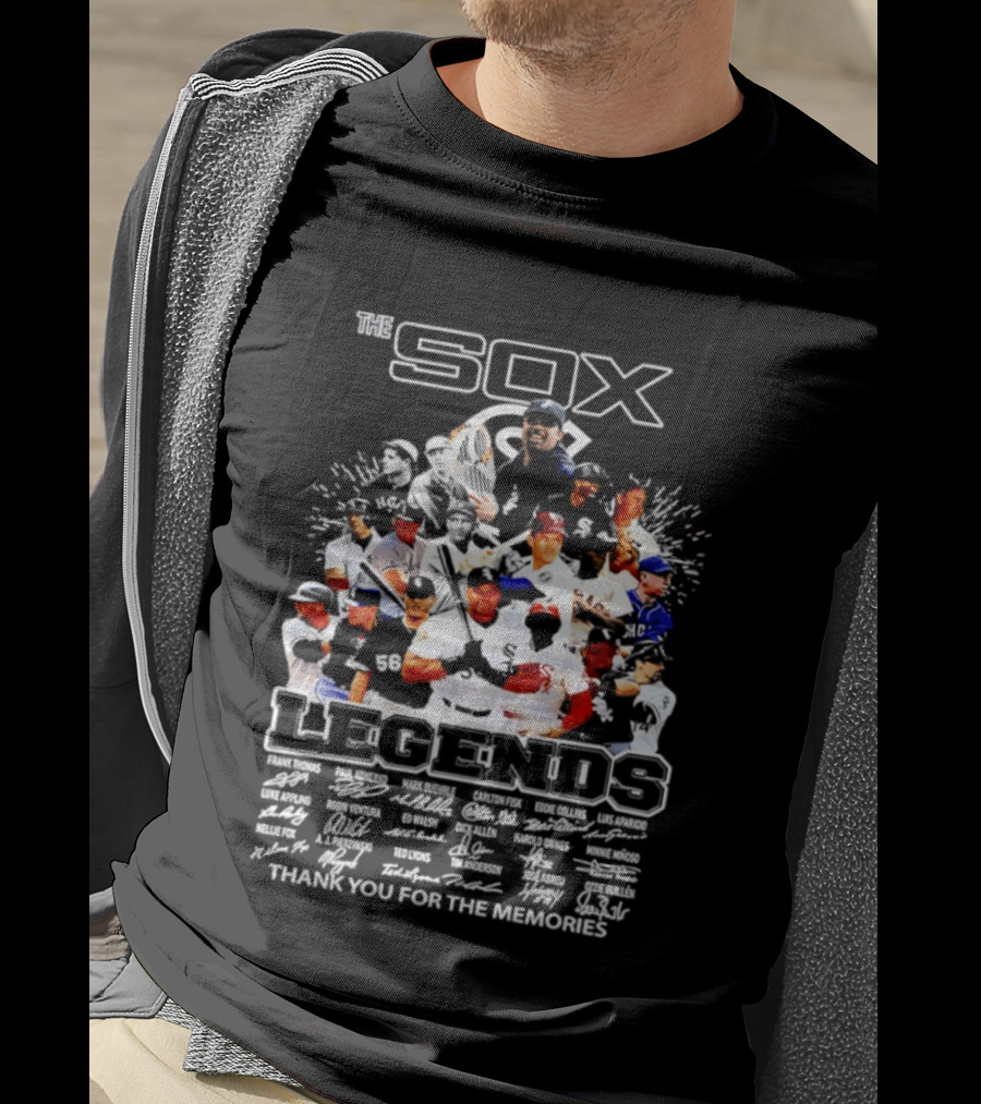 The Sox Legends Chicago White Sox Thank You For The Memories MLB Signatures T-Shirt