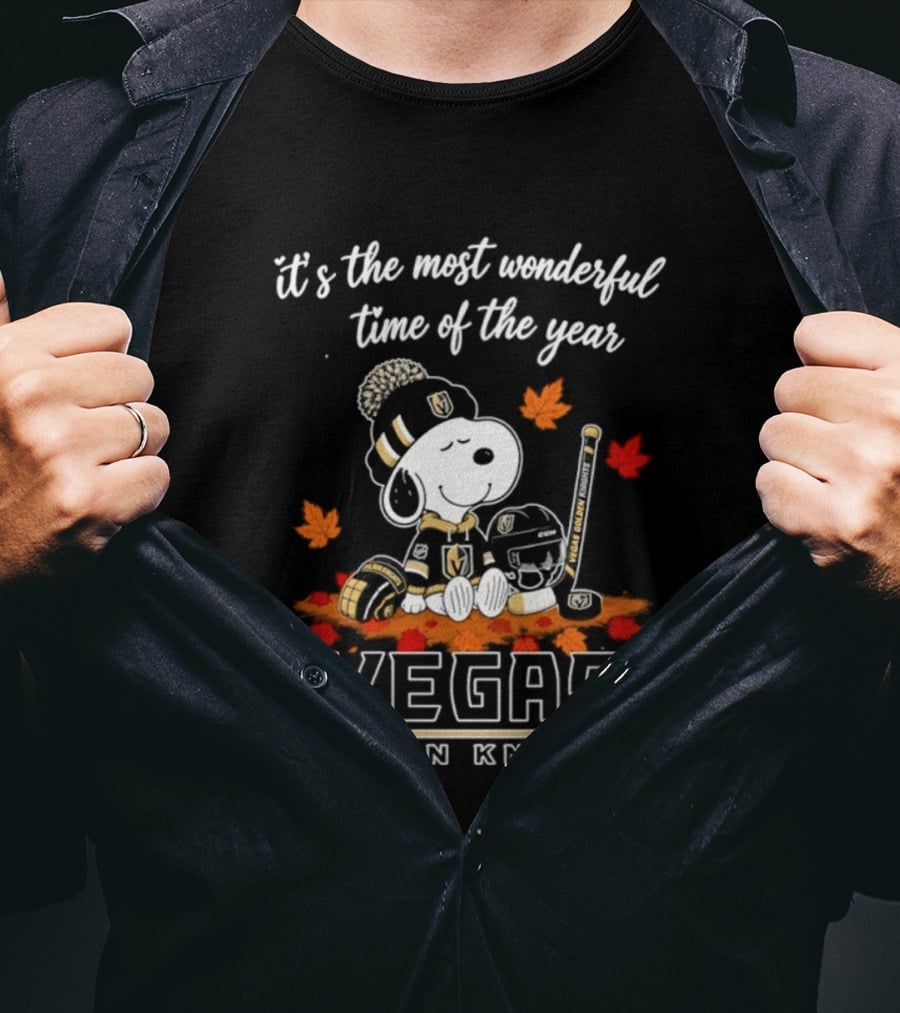 Vegas Golden Knights Snoopy Autumn 2026 It's The Most Wonderful Time Of The Year T-Shirt