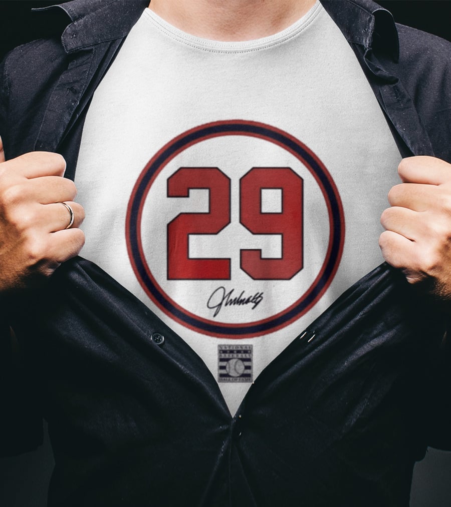John Smoltz 29 Signature Red Circle T-Shirt